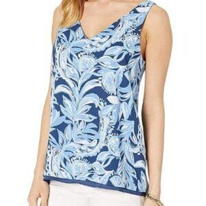 NWOT Lilly Pulitzer XS Florin Sleeveless Reversible V-Neck in High Tide Navy